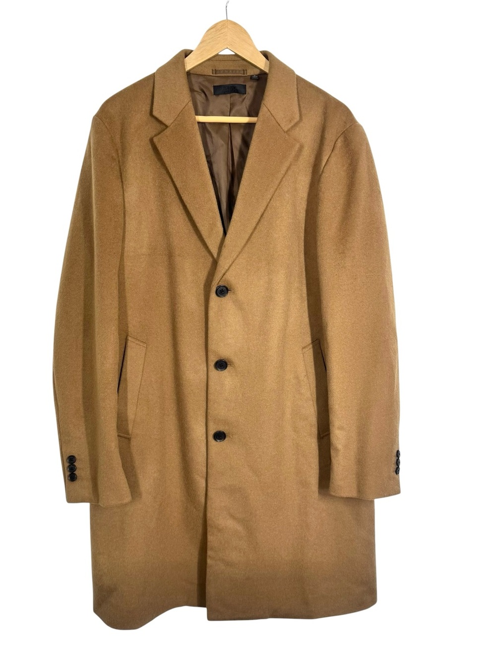 Uniqlo Chesterfield Wool Cashmere Overcoat Jacket Coat Men’s M Camel Brown